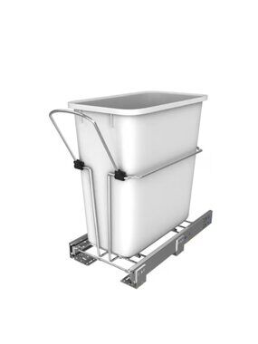 Rev-A-Shelf Under Sink Soft Close Pull-Out Trash Can 20 Qt White